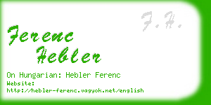 ferenc hebler business card